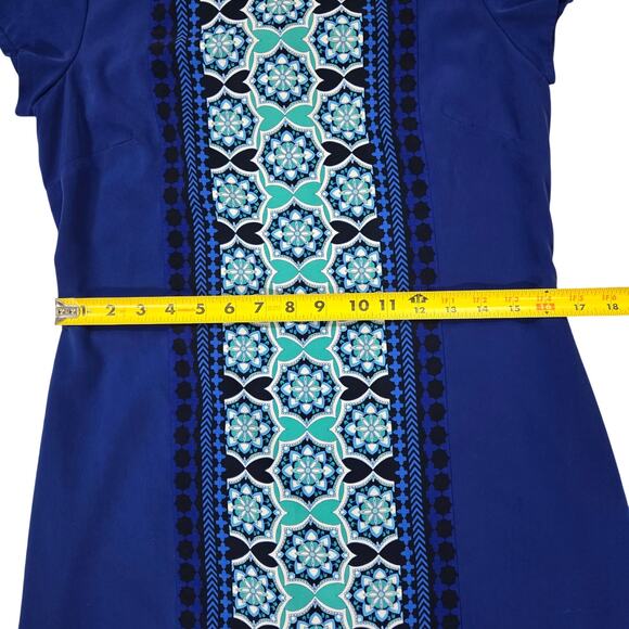 Banana Republic Wom Sz 6 Blue Short Sleeve Dress Office Professional Spring EUC - Picture 5 of 12